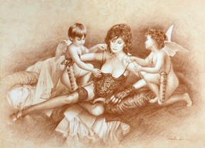 BONNIE WITH TWO CHERUBS - dk1111